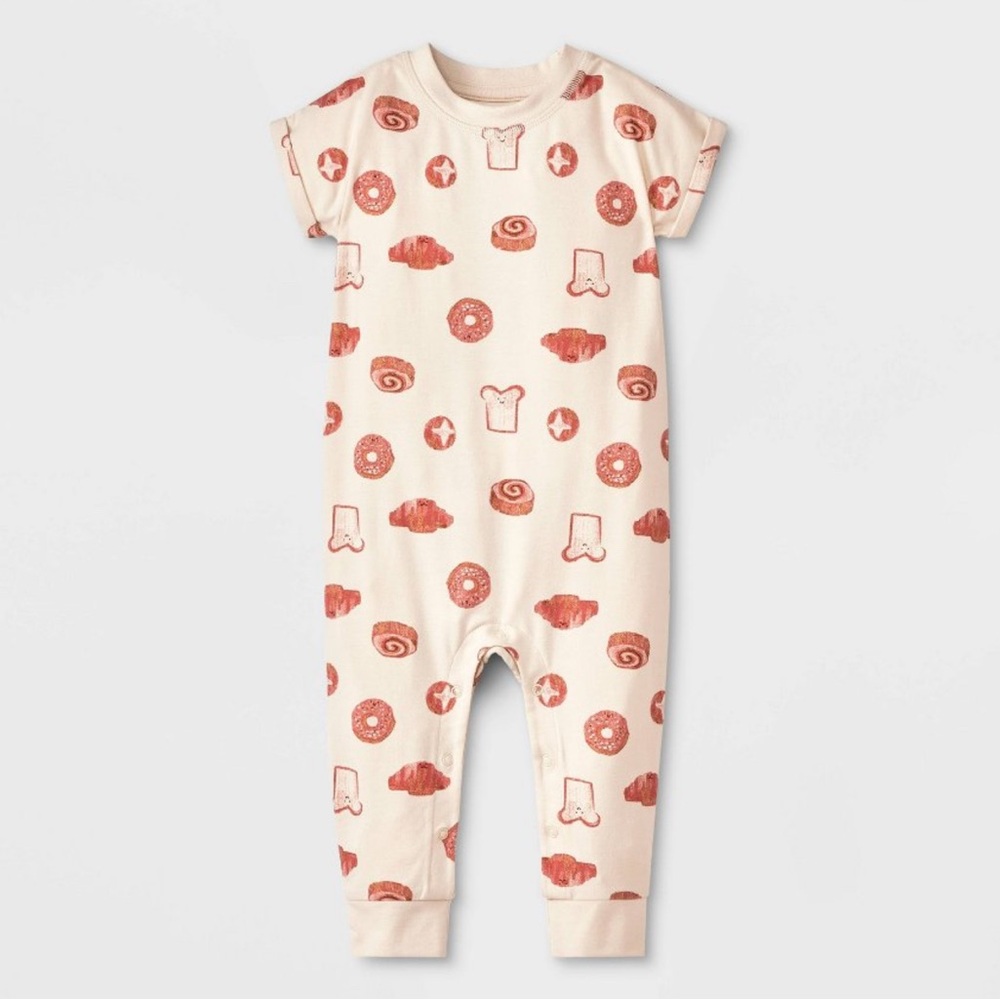 Cat & Jack Cream Bodysuit with Red Pastry Print